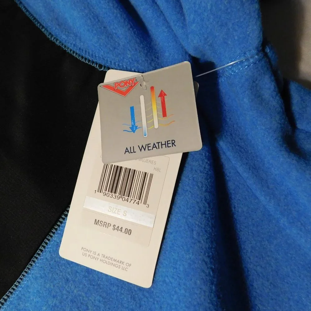 PONY Fleece Jacket Turquoise and Black Size Small NWT